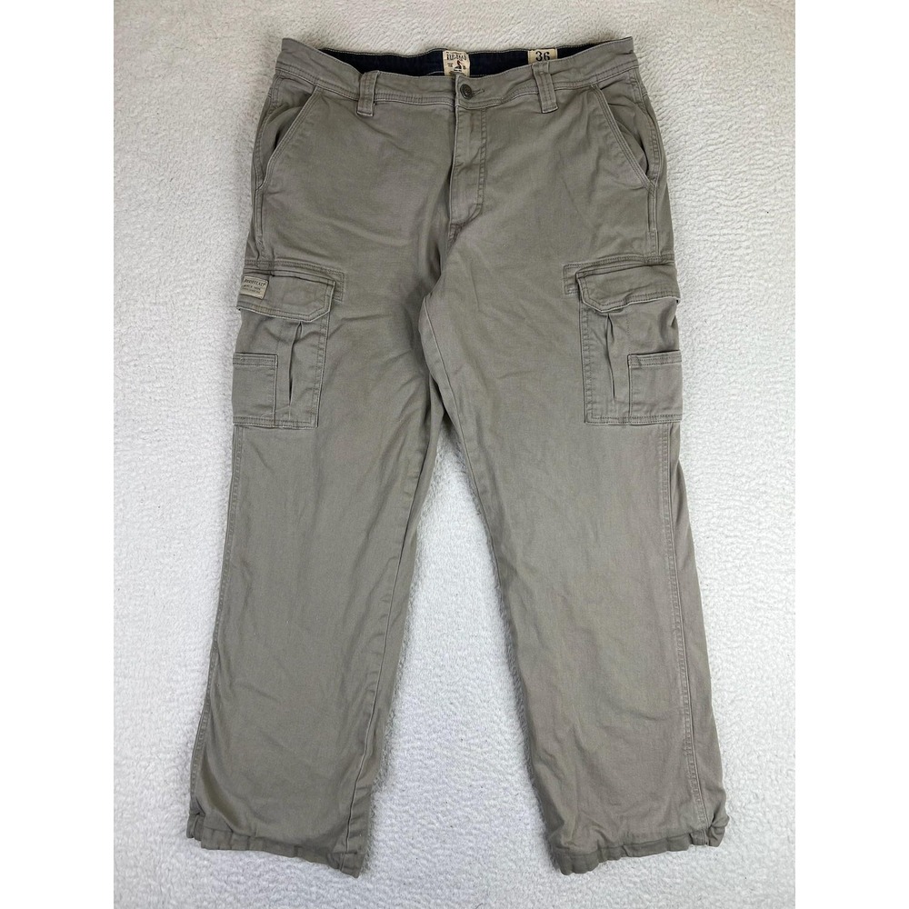 Red Head Pants Mens 36x30 Beige Flannel Lined Cargo Relaxed Fit Winter Workwear